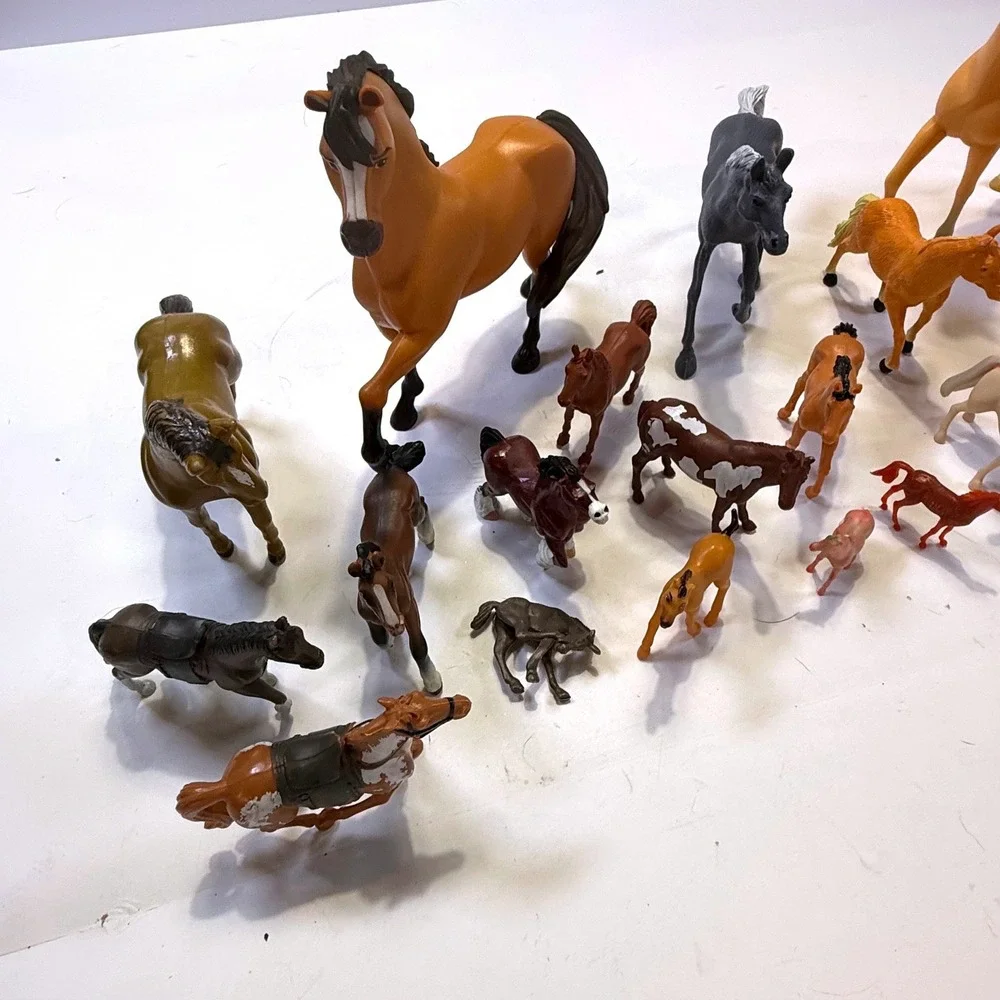 Mixed Toy Horse Farm Animal Figure Lot Breyer Schleich Style 25+ Pieces